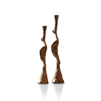 Handmade Black Brass Spiral Candle Holder Set, 7 of 12