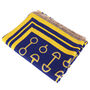 Equestrian Snaffle Bit Print Scarf | Navy Blue And Yellow, thumbnail 6 of 6