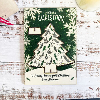 Personalised Green Christmas Keepsake Tree Card And Decoration, 5 of 5