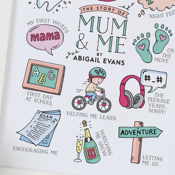 The Story Of Mum And Me Personalised Print, 4 of 8