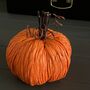 Handmade Orange Straw Pumpkin With Decorative Stalk, thumbnail 2 of 4