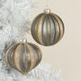 G Decor Glass Grey And Gold Mottled Christmas Baubles, thumbnail 1 of 6