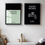 Set Of Two Personalised Monopoly Print And Waterworks, thumbnail 6 of 11