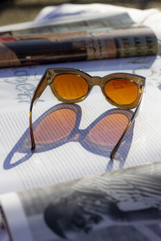 Brown Thick Framed Chunky Cat Eye Sunglasses, 4 of 7