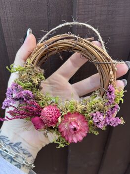 Mini Spring Time Dried Flower Wreath, 5 of 5