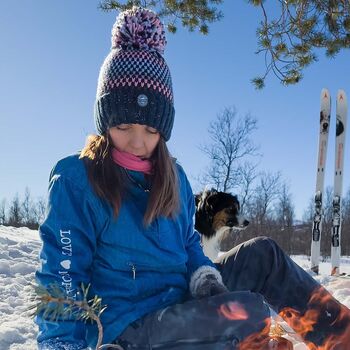 Pink Sapphire Nordic Knit Reflective Super Bobble Hat, 4 of 4