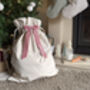 Personalised Canvas Gift Sack Velvet Bow, thumbnail 3 of 5
