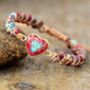 Natural Jasper Love Heart Stone Bracelet, thumbnail 1 of 7