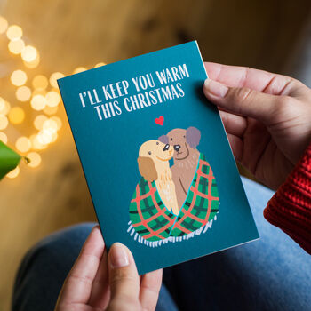 'Keep You Warm This Christmas' Dog Christmas Card, 2 of 4