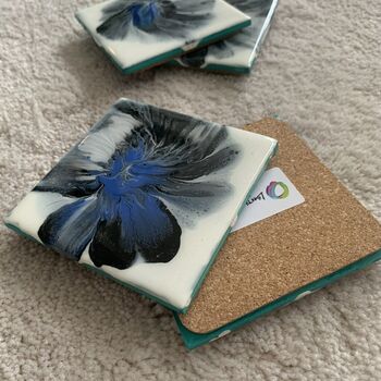 Sold Floral Modern Ceramic Coasters | Set Of Two/Four, 5 of 10