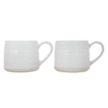 Love You Love You More Set Of Two Mugs, 3 of 4