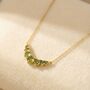 Graduated Round Peridot Stones Gold Plated Necklace, thumbnail 1 of 4