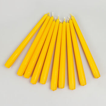 G Decor Pack Of 10 Or 20 Yellow Dinner Candles, 4 of 4