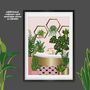 Plant Jungle With Hexagon Shelves Bathroom Print, thumbnail 4 of 4