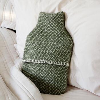 Extra Large Olive Green And Cream Woven Wool Throw, 2 of 6