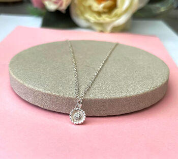 Good Luck Sterling Silver Mini Sunflower Necklace, 8 of 10