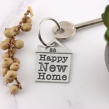 Couples Housewarming Gift Happy First Home Keyring, 9 of 12