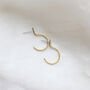Mini Crescent Hoop Earrings In Recycled Silver Or Brass, thumbnail 2 of 4