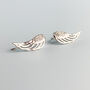 Sterling Silver Angel Wing Stud Earrings, thumbnail 3 of 6