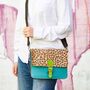 Recycled Leather Animal Print Crossbody Clutch Bag, thumbnail 4 of 12