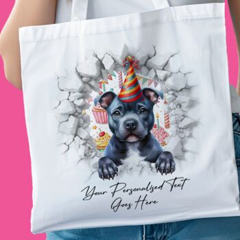 Personalised Staffordshire Bull Terrier Birthday Break Through, 8 of 8