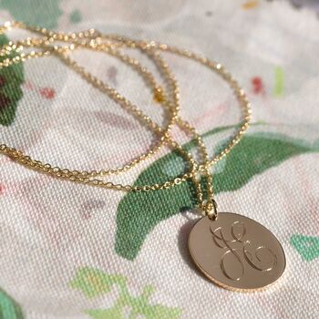 Large Engraved Disc Pendant Necklace, 4 of 9