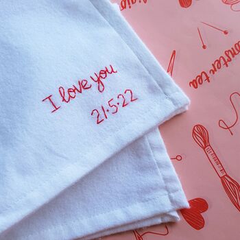 Personalised Second Anniversary Cotton Handkerchief, 9 of 11