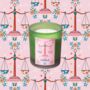 Libra Zodiac Illustration Frosted Green Scented Candle, thumbnail 1 of 3