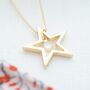 Open Star Pendant Personalised Necklace, thumbnail 2 of 6
