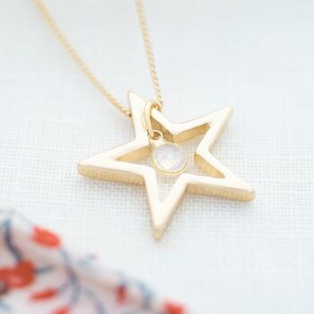 Open Star Pendant Personalised Necklace, 2 of 6