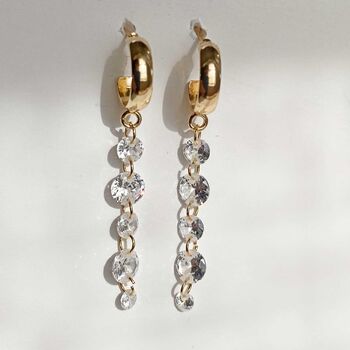 Diamond Large And Small Drop Earrings, 3 of 6