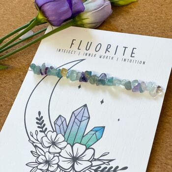 Personalised Fluorite Chip Stretch Bracelet, 2 of 4
