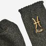 Women's Glitter Socks Black Gold Zodiac Pisces, thumbnail 4 of 5