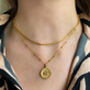 Tigris Gold Plated Engraved Pendant Necklace With Cz, thumbnail 1 of 5