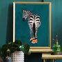 Custom Personalised Zebra Wearing Sneakers Art Print, thumbnail 6 of 9