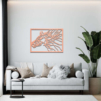 Wooden Horse Head Wall Line Art Equestrian Decor, 4 of 10