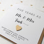 Personalised 5th Anniversary Card With Wood Heart, thumbnail 3 of 7