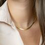 Stainless Steel Gold Flat Snake Layering Necklace, thumbnail 1 of 7