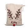 Personalised Organic Cotton Reindeer Christmas Sack, 50x75cm, thumbnail 1 of 2