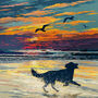 Golden Retriever Limited Edition Beach Sunset Print, thumbnail 8 of 11