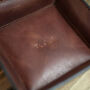 Personalised Vintage Leather Coin Tray Desk Tidy, thumbnail 4 of 5