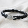 Men's Personalised Black Cord Bead Bracelet In Box, thumbnail 2 of 10