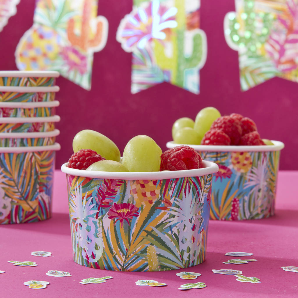 tropical iridescent foiled ice cream/treat tubs by ginger ray