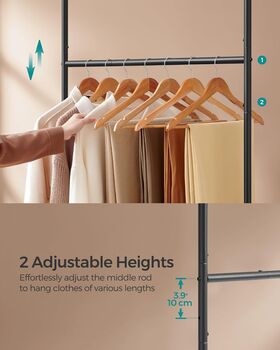 Portable Clothes Rack Double Clothes Hanging Rail, 4 of 7