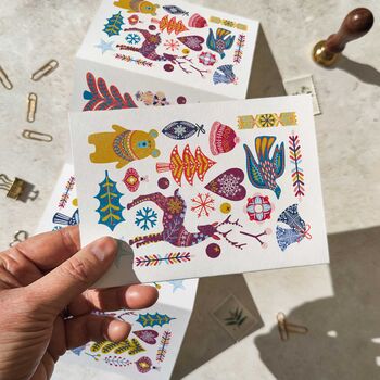 Scandinavian Block Print Christmas Card, 2 of 7