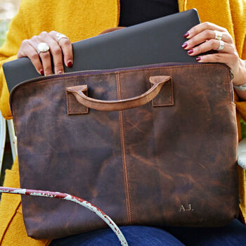 Personalised Buffalo Leather 15 Inch Laptop Case, 2 of 10