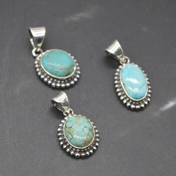 Turquoise Pendant: Sterling Silver, December Birthstone, 5 of 6