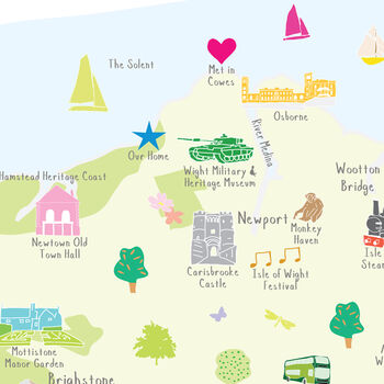 Personalised Isle Of Wight Map: Add Favourite Places, 3 of 3