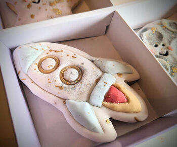 Personalised To The Moon And Back Hand Iced Biscuit Gift Box Fathers Day Gift, 6 of 10