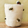 Felt Honey Bee Plant Pot Cover In White, thumbnail 6 of 6
